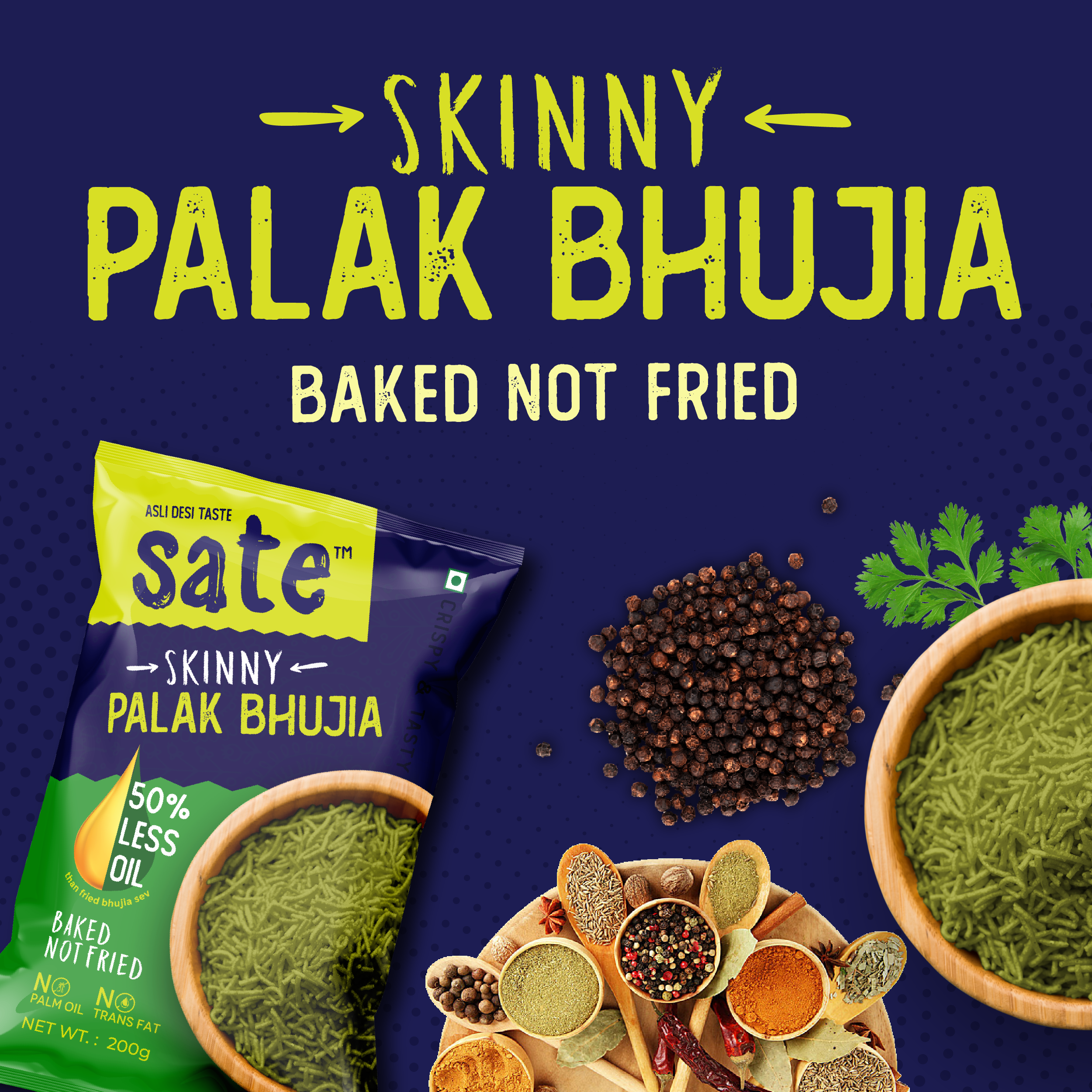 High Protein and ingredients of Palak Bhujia