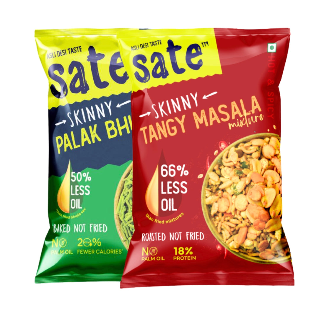 Pack of 2 High Protein Snack Tangy Masala & Palak Bhujia